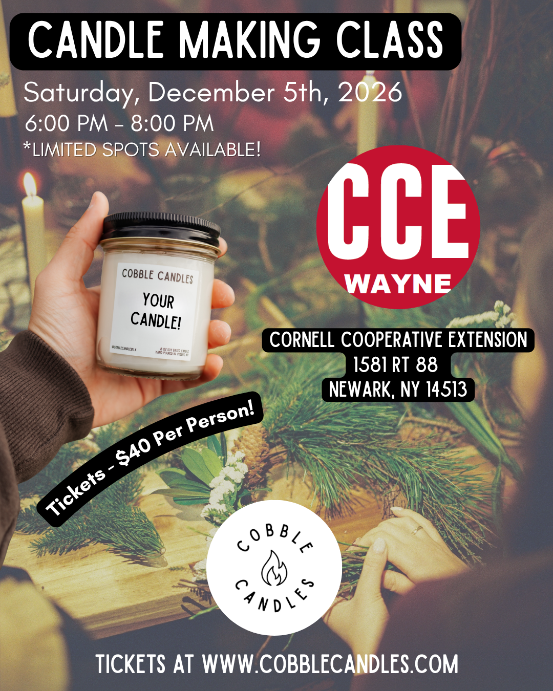 Christmas Candle Making Class @ Cornell Cooperative Extension
