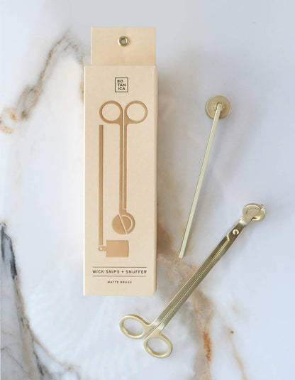 BOTANICA - Wick Snips + Snuffer Gift Box Set | Matte Brass
