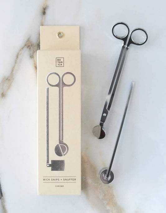 BOTANICA - Wick Snips + Snuffer Gift Box Set | Chrome